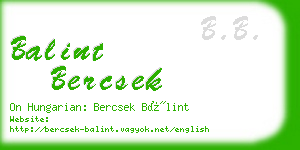 balint bercsek business card